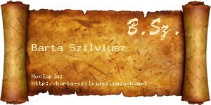 Barta Szilviusz névjegykártya